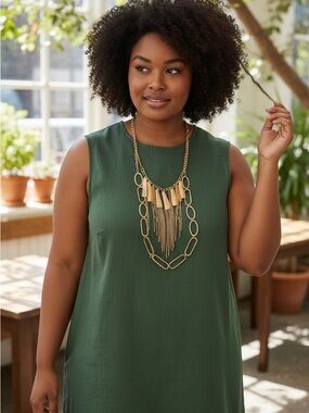 Gold-Tone Layered Fringe Necklace - Women's Jewelry